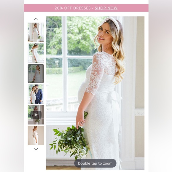 Tiffany Rose - AMELIA LACE FULL LENGTH MATERNITY WEDDING GOWN - Picture 2 of 4